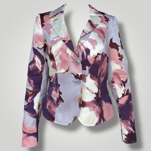 Escada Pink and Purple Floral Blazer
